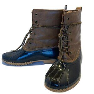 Sporto The Original Duck Boot Womens Ariel Faux Leather Waterproof Rain Boot-10M